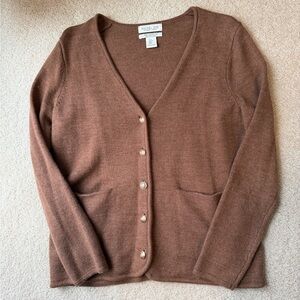 Rachel Zoe Extra Fine Merino Wool Button-Up Sweater